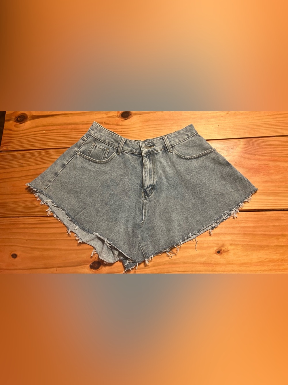 SHEIN Light Blue Distressed Denim Shorts